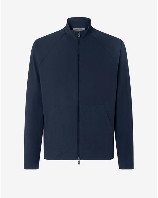 Corneliani Blue Full Zip Jersey Sweatshirt for men