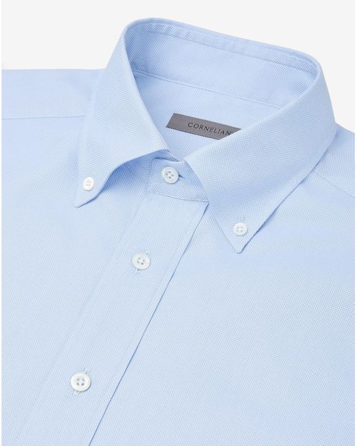 Corneliani Blue Pale Royal Oxford Cotton Shirt for men