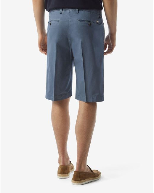 Corneliani Blue Stretch Satin Bermuda Shorts for men
