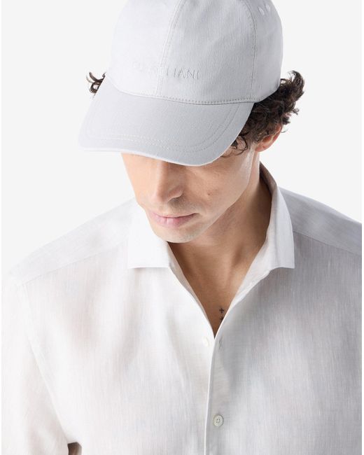 Corneliani White Chambray Linen Shirt for men