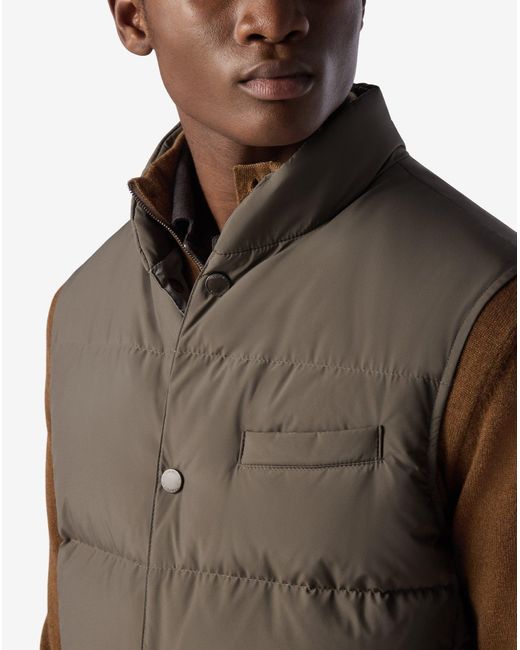 Corneliani Brown Quilted Poplin Waistcoat for men