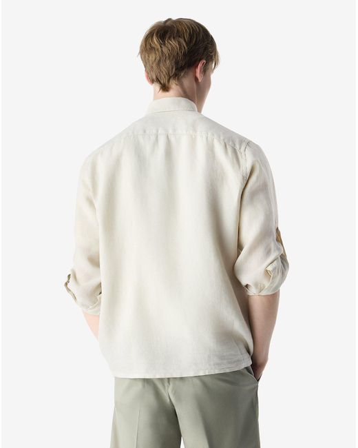 Corneliani White Pure Linen Shirt for men