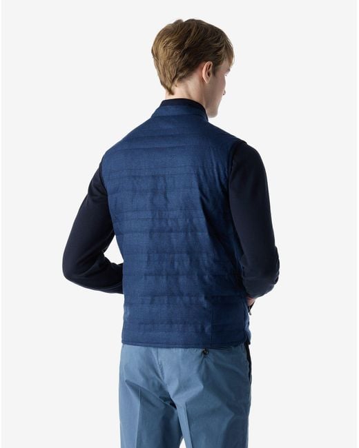 Corneliani Blue Reversible Padded Gilet for men