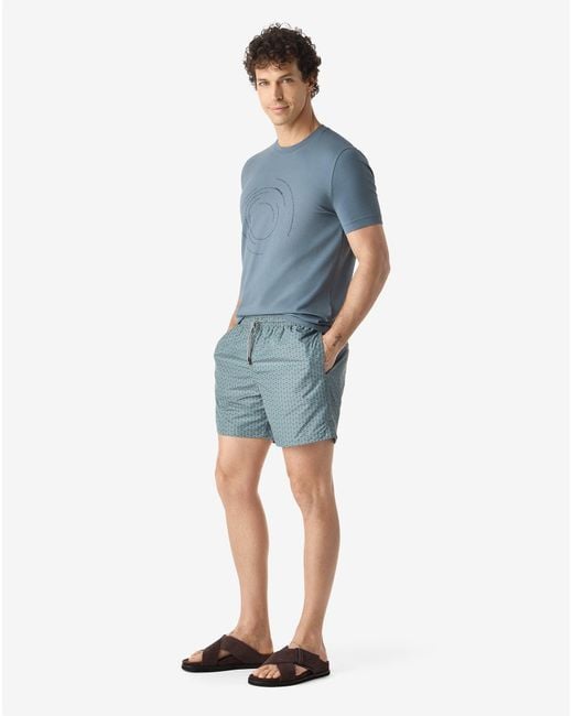 Corneliani Blue Short Aqua Boxer Swimming Trunks for men