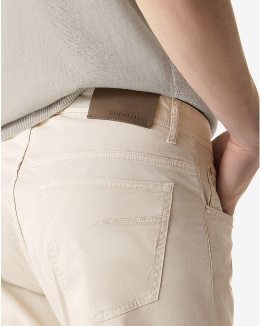 Corneliani Natural Garment-Dyed Stretch Cotton Jeans for men
