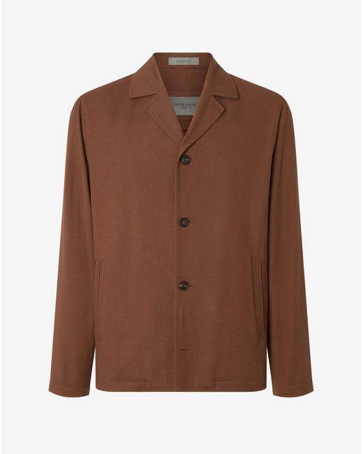 Corneliani Brown Ultra Fine 160's Wool Overshirt for men