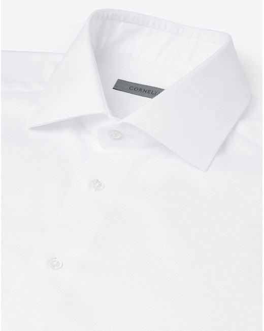 Corneliani White Textured Cotton Shirt for men
