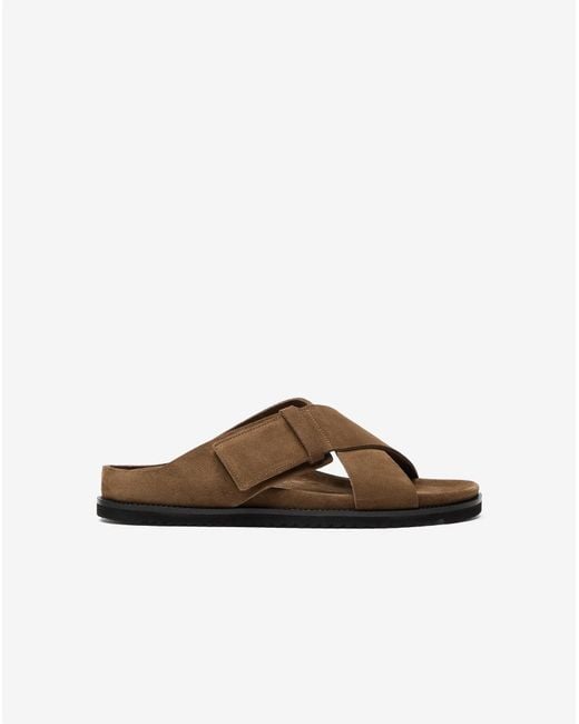 Corneliani Brown Light Sandals With Suede Crossover Straps for men