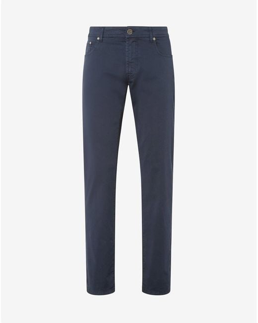 Corneliani Blue Garment-Dyed Stretch Cotton Jeans for men