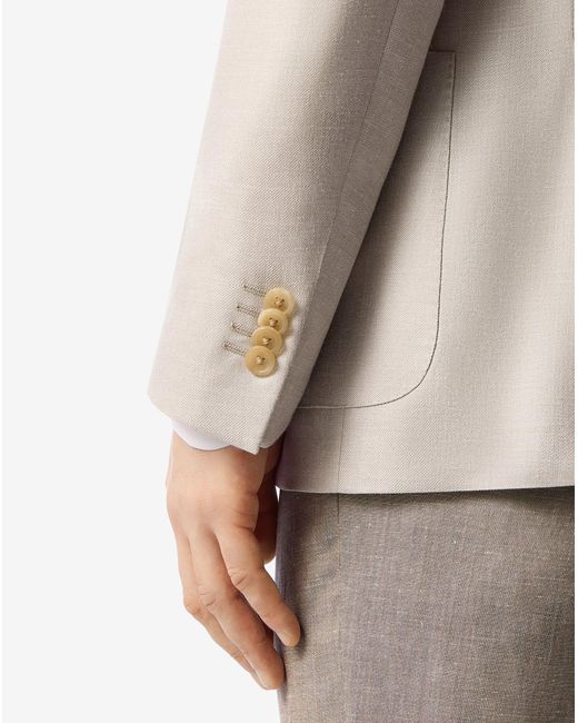 Corneliani Gray Wool, Silk And Linen Jacket for men