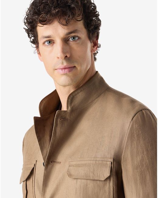 Corneliani Natural Linen Twill Overshirt for men