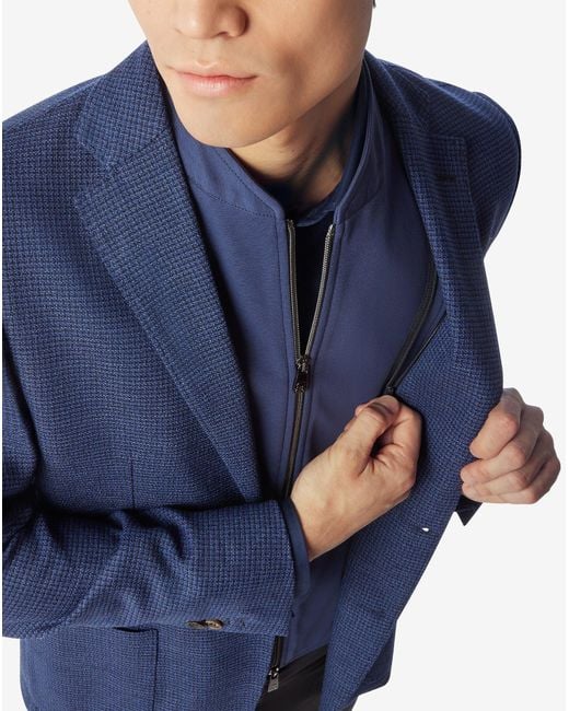 Corneliani Blue Stretch Wool Jacket With Inner Vest for men