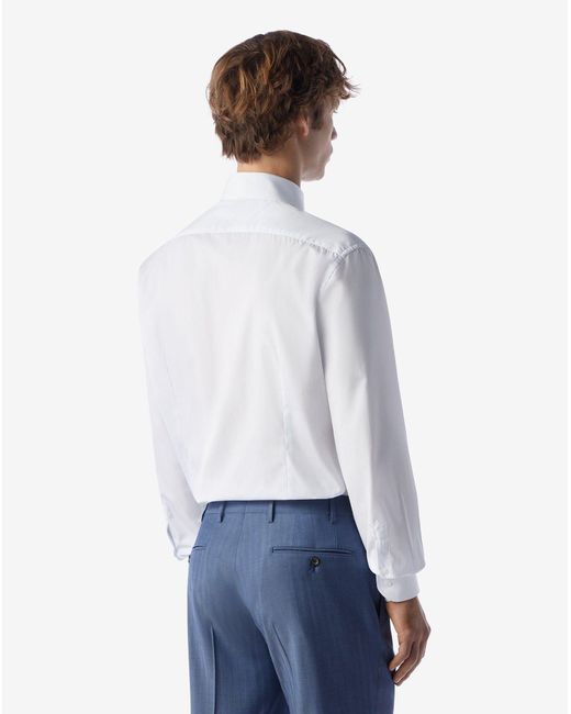 Camicia Con Riga Bianca E Azzurra di Corneliani in White da Uomo
