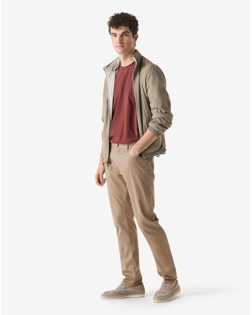 Corneliani Natural Garment-Dyed Stretch Cotton Jeans for men