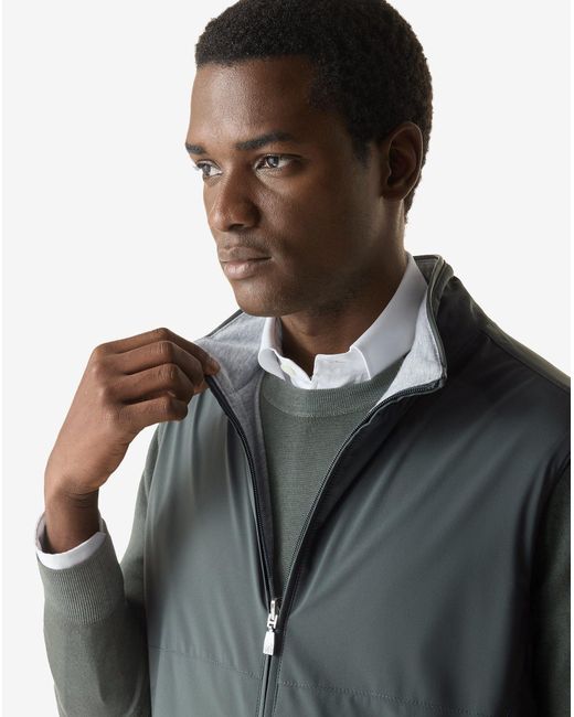 Corneliani Blue Technical Poplin Gilet for men