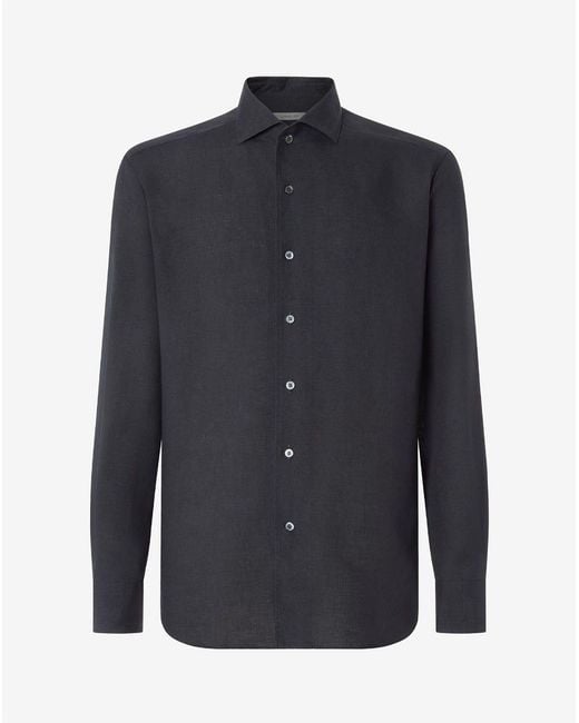 Corneliani Blue Pure Linen Shirt for men