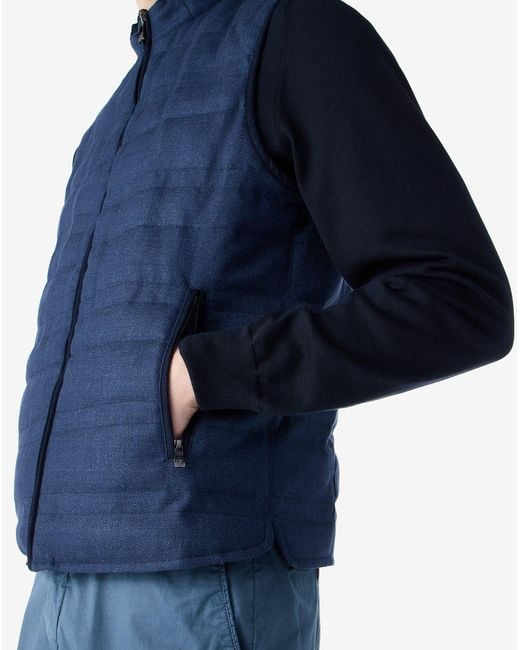 Corneliani Blue Reversible Padded Gilet for men