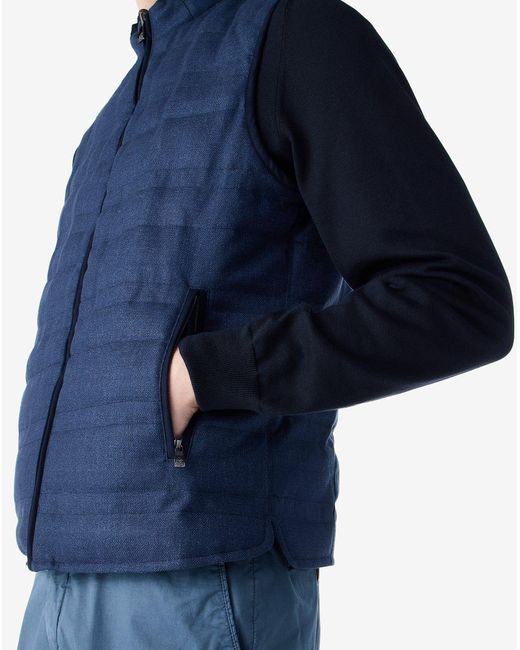 Corneliani Blue Reversible Padded Gilet for men