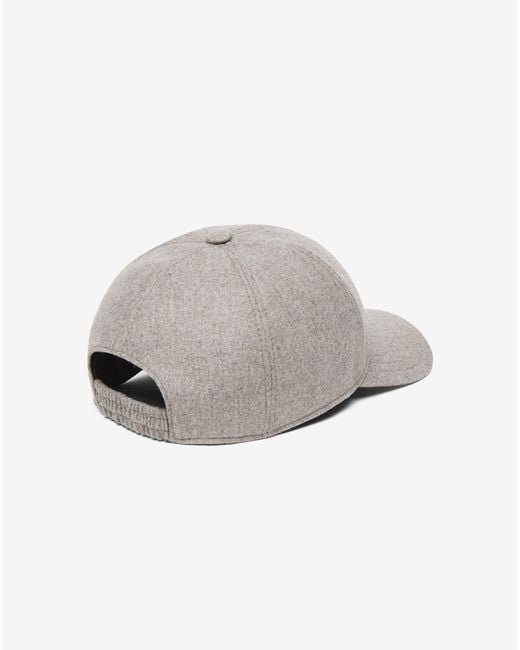 Corneliani Gray Wool Flannel Baseball Cap for men