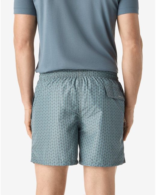 Corneliani Blue Short Aqua Boxer Swimming Trunks for men