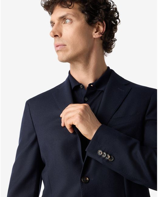 Corneliani Blue 160's Pure Wool Flannel Jacket for men