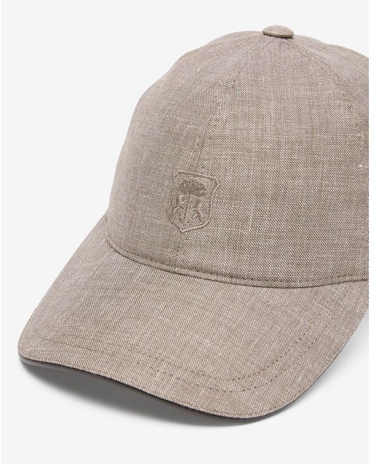 Corneliani White Wool, Linen And Silk Baseball Cap for men