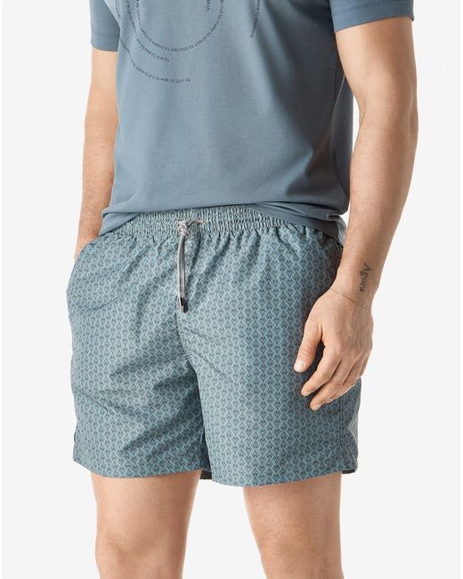 Corneliani Blue Short Aqua Boxer Swimming Trunks for men