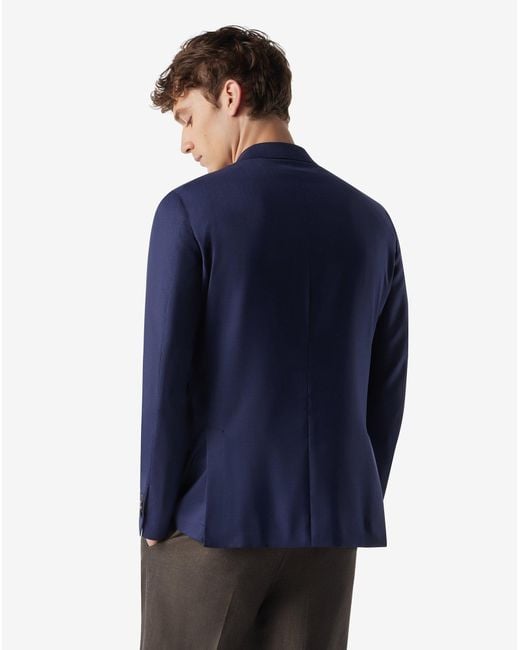 Corneliani Blue Extra Light Wool And Silk Jacket for men