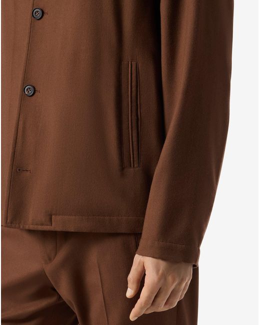 Corneliani Brown Ultra Fine 160's Wool Overshirt for men