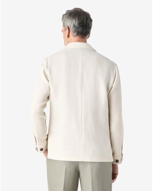 Corneliani White Wool And Linen Hopsack Jacket for men