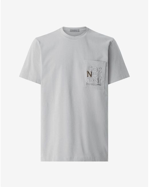 Corneliani Gray Stretch Jersey Crew Neck T-Shirt for men
