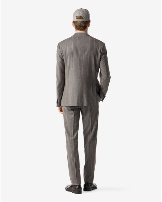Corneliani Gray Pinstripe 130's Wool And Silk Suit for men