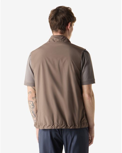 Corneliani Brown Technical Poplin Gilet for men