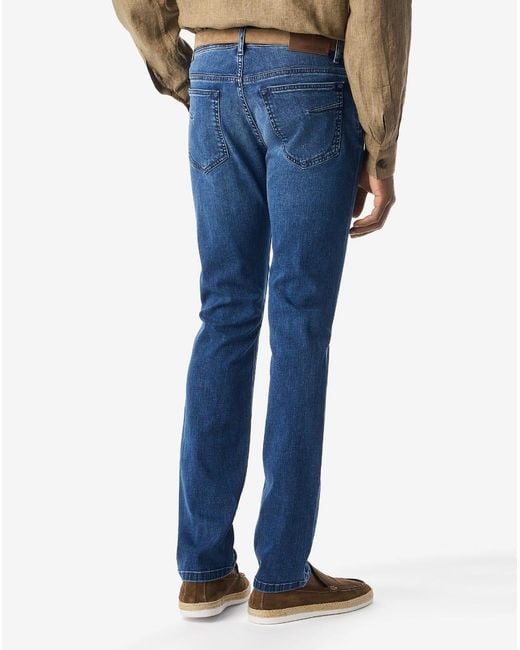 Corneliani Blue 5-Pocket Trousers Made From Stretch Denim for men