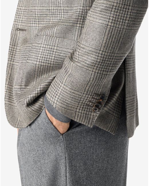 Corneliani Gray Melange Glen Plaid Pure Cashmere Jacket for men