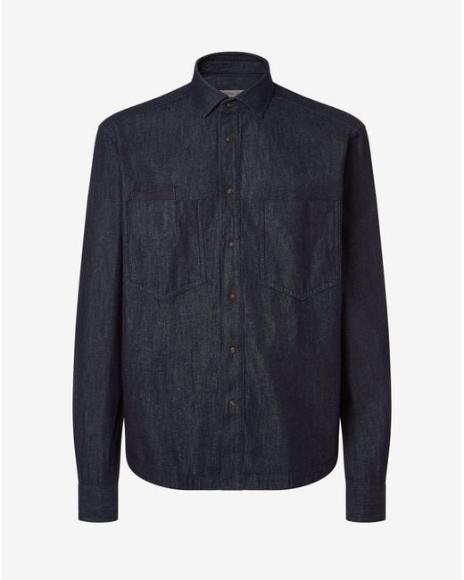 Corneliani Blue Denim Shirt for men