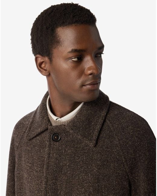 Corneliani Black Technical Wool Coat for men
