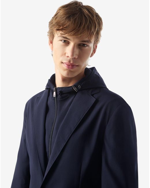 Corneliani Blue Dark Technical Wool Fabric Jacket for men