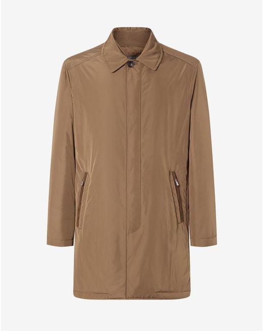 Corneliani Brown Technical Fabric Trench Coat With Detachable Vest for men