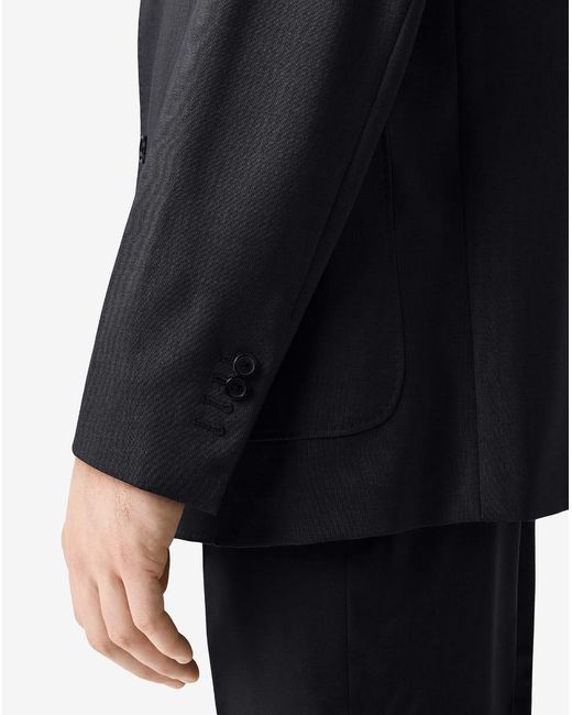 Corneliani Blue Mohair Jacket Without Lapels for men