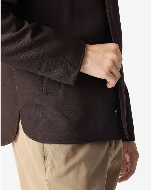 Corneliani Brown Dark Pure Wool Overshirt for men