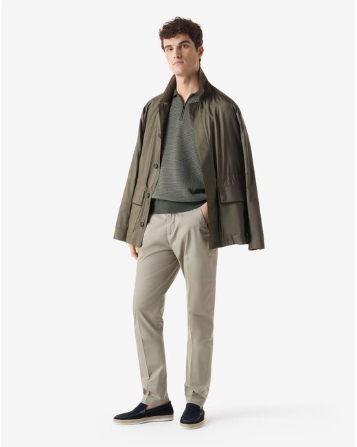 Corneliani Natural Light Garment-Dyed Gabardine Trousers for men