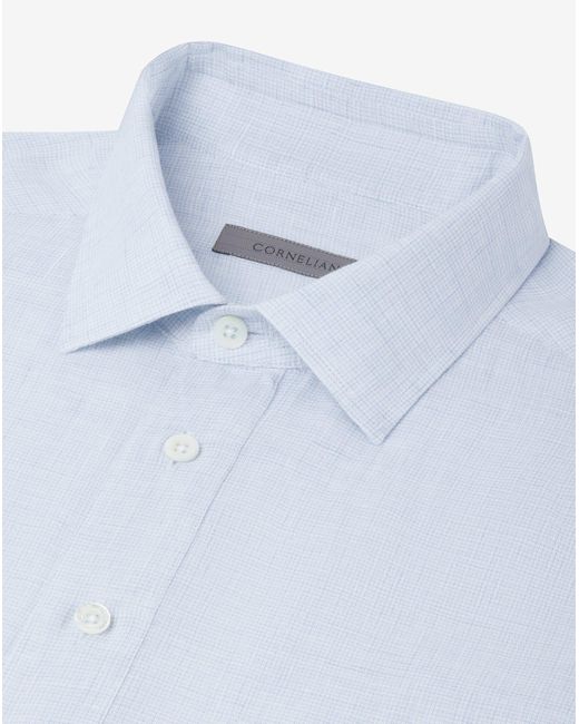 Corneliani Blue Light Pure Linen Shirt for men