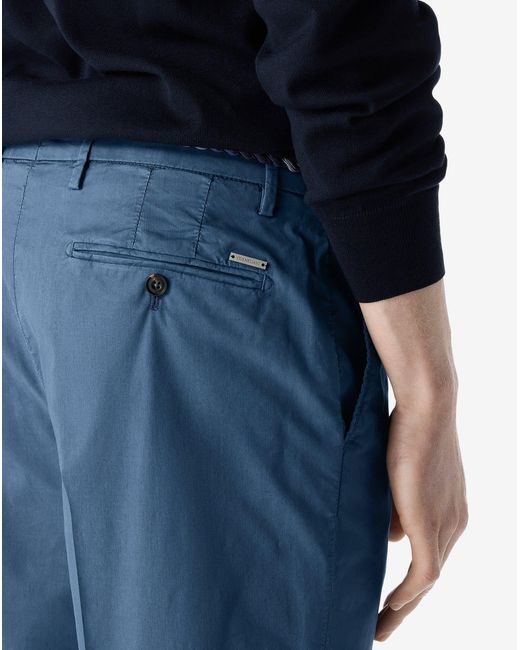 Corneliani Blue Garment-Dyed Aviator Gabardine Bermuda Shorts for men
