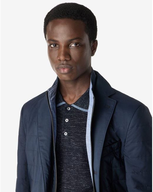 Corneliani Blue Water-Repellent Jacket With Inner Vest for men