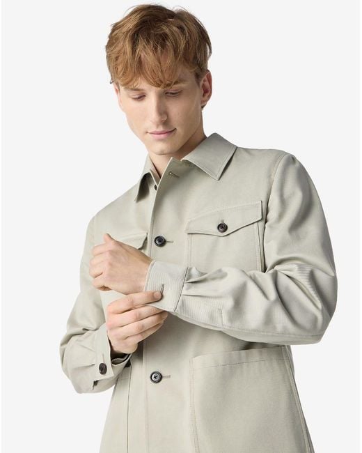 Corneliani Natural Light Cotton And Cashmere Overshirt for men
