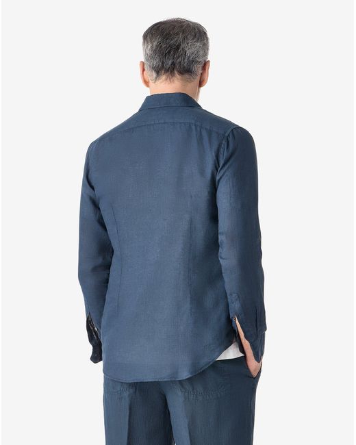 Corneliani Blue Pure Linen Shirt for men