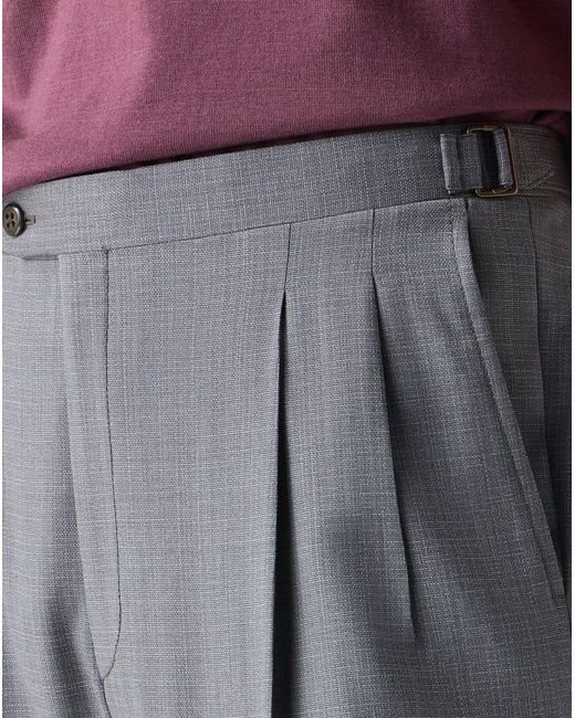 Corneliani Blue 2-Pleat Pure 120's Wool Trousers for men