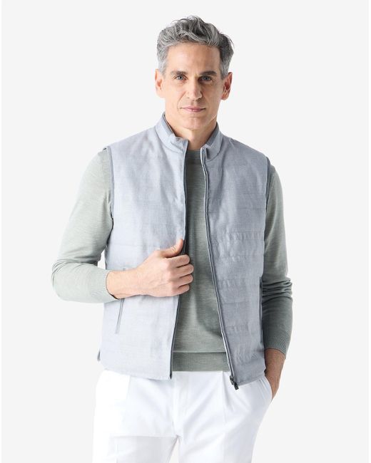 Corneliani Blue Reversible Padded Waistcoat for men