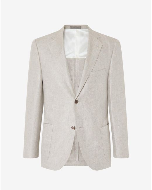 Corneliani White Linen And Lyocell Jacket for men